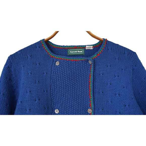 VTG Carroll Reed Wool Floral Chunky Knit Cardigan Sweater S Cottagecore Dainty - Picture 6 of 16